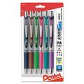 Pentel EnerGel RTX Gel Pen, Retractable, Medium 0.7 mm, Assorted Ink and Barrel Colors, PK6 BL77BP6M1
